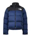 The North Face Retro Nuptse Water Resistant Goose Down Short Puffer Jacket In Blue