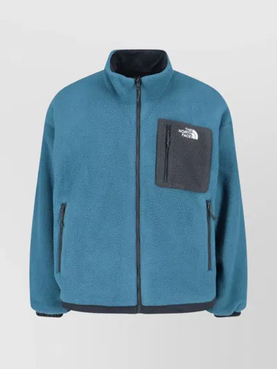 The North Face Reversible Jacket With High Collar And Pockets In Blue