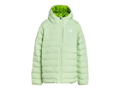 The North Face Reversible Perrito Hooded Jacket (little Kid/big Kid) Girl's Coat Calcified Lime: Xl (14-16 Big Kid) In Green