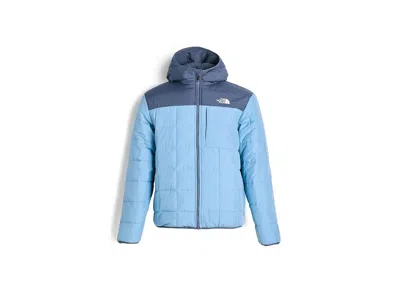 The North Face Reversible Shasta Full Zip Hooded Jacket (little Kid/big Kid) Boy's Coat Pale Teal/granite Grey: Lg  In Blue