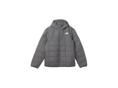 The North Face Reversible Shasta Full Zip Hooded Jacket (little Kid/big Kid) Boy's Coat Smoked Pearl : Lg (12 Big K In Gray