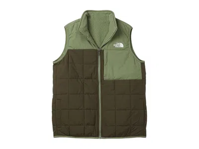 The North Face Reversible Shasta Vest (little Kid/big Kid) Boy's Coat New Taupe Green/bark Mist : Sm (7-8 Big Kid),