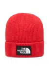The North Face Relaxed Style Ribbed Knit Hat In Red