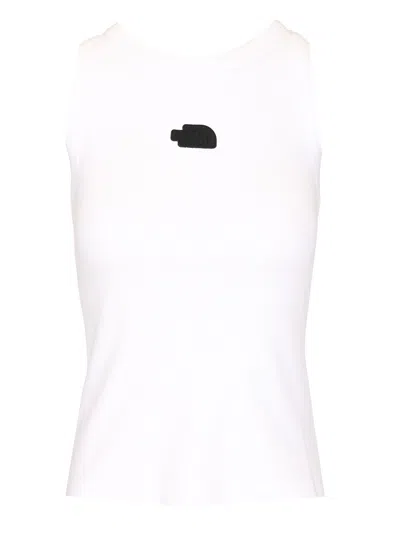 The North Face Ribbed Sleeveless Tank Top In White