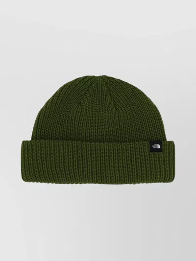 The North Face Ribbed Texture Hat Folded Cuff In Green