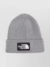 The North Face Ribbed Texture Hat Folded Cuff In Gray