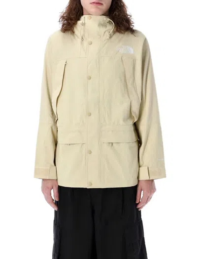The North Face Ripstop Mountain Logo Embroidered Hooded Jacket In Beige