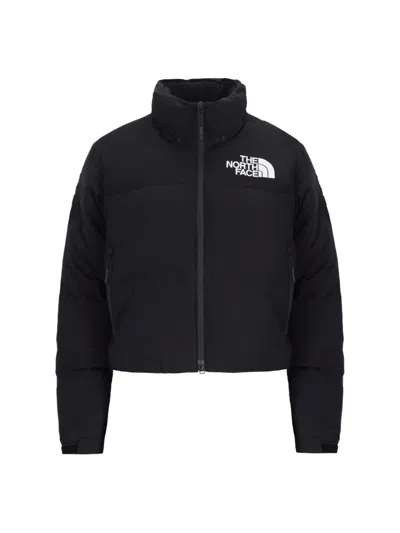 The North Face Black Nuptse Short Down Jacket In Kx7 Tnf Black/tnf Bl
