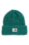 The North Face Salty Bae Knit Beanie In Evergreen