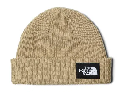 The North Face Salty Lined Beanie Traditional Hats Khaki Stone, Polyester In Brown
