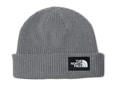The North Face Salty Lined Beanie Traditional Hats Tnf Medium Grey Heather, Polyester In Gray