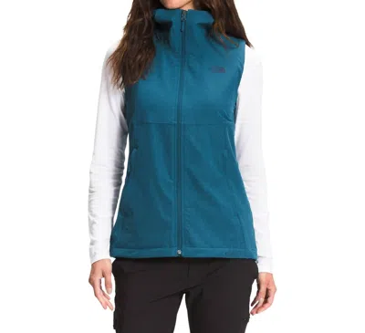 The North Face Shelbe Raschel Hooded Fleece Vest In Monterey Blue In Multi