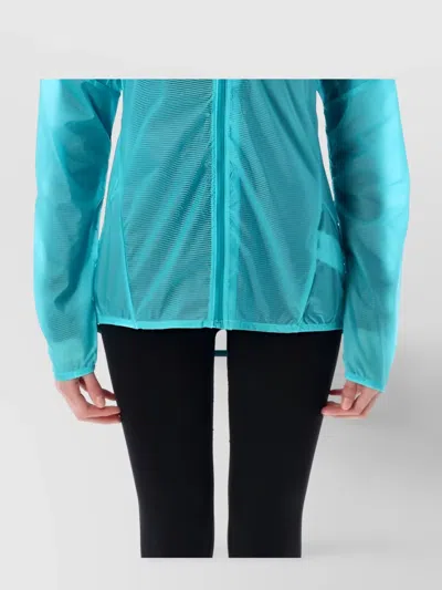 The North Face Shell Windstream Hood Long Sleeves Lightweight Breathable Fabric In Blue