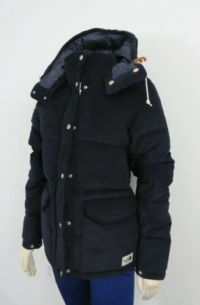 Pre-owned The North Face Sierra Womens  Down Corduroy Parka Warm Winter Jacket Navy $350 In Blue