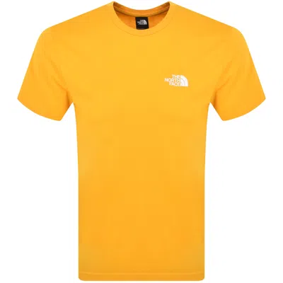 The North Face Simple Dome T Shirt Yellow In Gold/black
