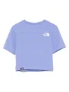 The North Face Womens Cropped Slim-fit Cotton-jersey T-shirt Medium Blue Xs In Sky Blue