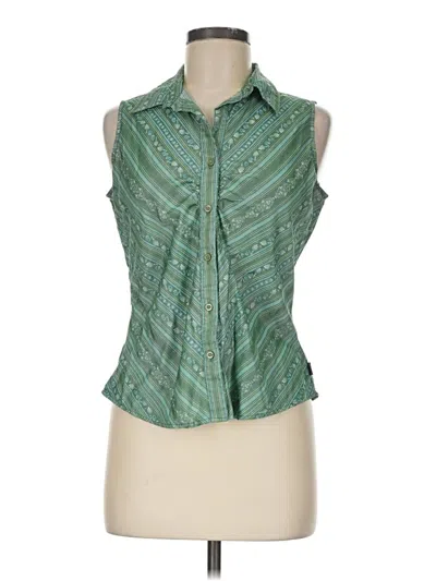 Pre-owned The North Face Sleeveless Button Down Shirt In Green
