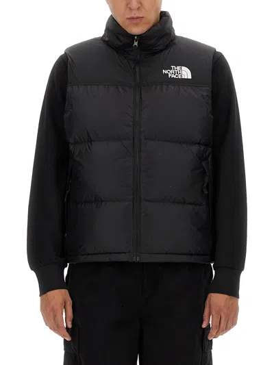 The North Face Sleeveless Down Jacket With Logo In Black