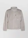 The North Face Soft Texture High Collar Jacket With Pockets In Gray