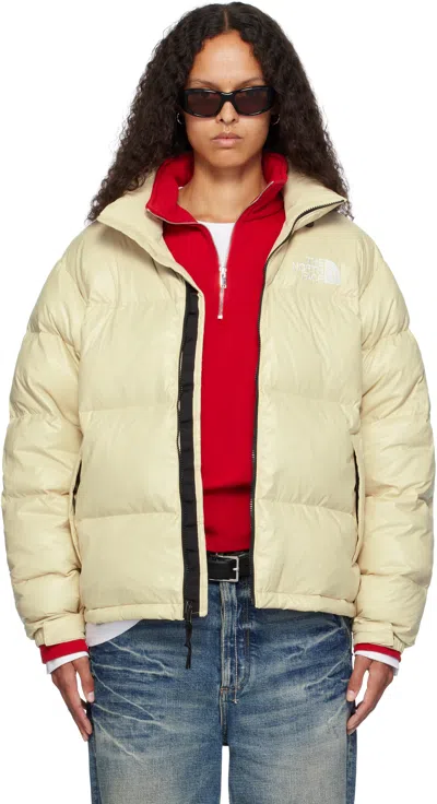 The North Face Ssense Exclusive Beige 1996 Retro Shine Nuptse Down Jacket In 38g Gravel-shine