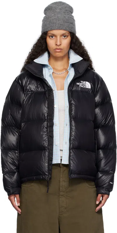 The North Face Ssense Exclusive Black 1996 Retro Shine Nuptse Down Jacket In 38s Tnf Black-shine