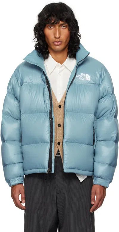 The North Face Ssense Exclusive Blue 1996 Retro Nuptse Down Jacket In 39f Algae Blue-shine