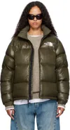 The North Face Ssense Exclusive Khaki 1996 Retro Shine Nuptse Down Jacket In 39b New Taupe Green-