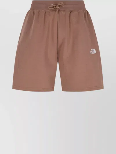 The North Face Straight Elastic Waistband Shorts With Side Pockets In Brown