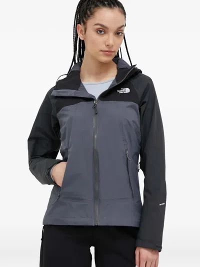 The North Face Stratos Hooded Logo-detail Jacket In Blue