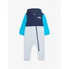 The North Face Summit Navy/meridian Bl Glacier Colour-block Fleece One Piece Bodysuit  3-24 In Blue