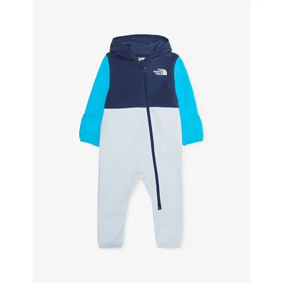 The North Face Babies' Summit Navy/meridian Bl Glacier Colour-block Fleece One Piece Bodysuit  3-24 In Blue
