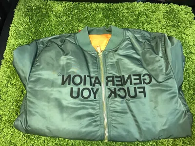 Pre-owned The North Face Supreme F/w 2016 X Undercover Reversible Ma-1 Bomber Jacket Olive Orange Large In Green