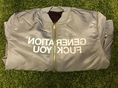 Pre-owned The North Face Supreme F/w 2016 X Undercover Reversible Ma-1 Bomber Jacket Silver Burgundy L
