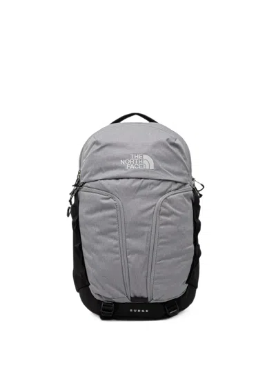 The North Face Surge Logo-embroidered Backpack In Gray