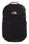 The North Face Surge Luxe Water Repellent Ripstop Backpack In Tnf Black/burnt Coral-npf