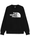 The North Face Cotton Graphic Sweatshirt Ribbed Cuffs In Black