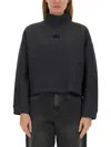 The North Face Mock-neck Sweatshirt In Black