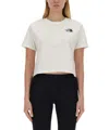 The North Face Womens Cropped Slim-fit Cotton-jersey T-shirt White