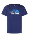 The North Face Man Short Sleeves Mountain Line Tee In Blue
