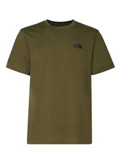 The North Face T-shirt In Blended Cotton In Forest Olive