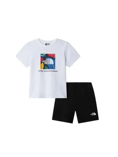 The North Face Kid Box Nse Play Reg Short Set Tnf White/tnf Black In Multi