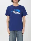 The North Face Man Short Sleeves Mountain Line Tee In Blue