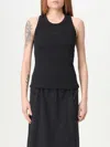 The North Face Ribbed Texture Sleeveless Tank Top In Schwarz