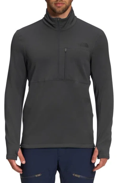 The North Face Tagen Slim Fit Half Zip Fleece Pullover In Asphalt Grey