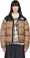 The North Face Tan1996 Retro Nuptse Down Jacket In 58w Latte/tnf Black