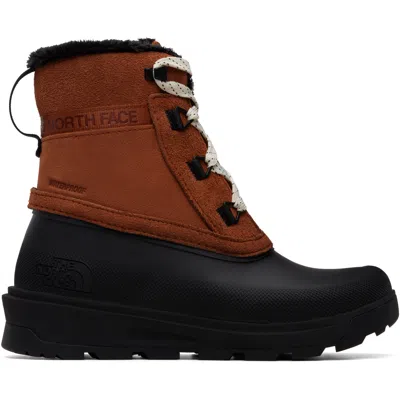 The North Face Tan & Black Shellista V Shorty Wp Boots In Brown