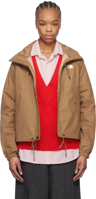 The North Face Tan Antora Rain Jacket In 6ih Latte