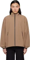 The North Face Black Stretch Nylon Windbreaker In Latte 6ih