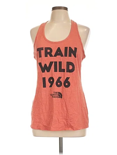 Pre-owned The North Face Tank Top Orange Halter Neckline Tops