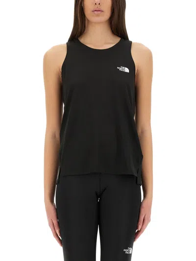 The North Face Tank Top With Logo In Black